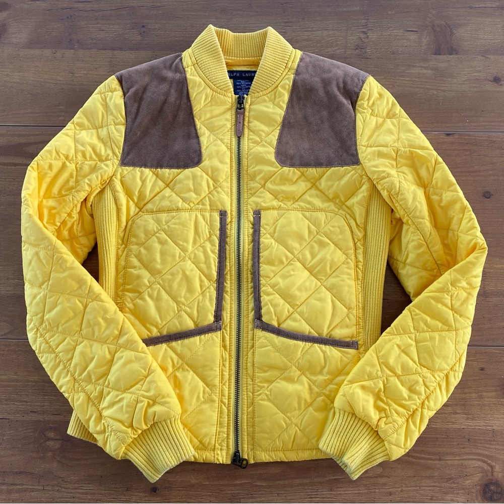 Ralph Lauren Equestrian Quilted Sport Jacket Bright Yellow